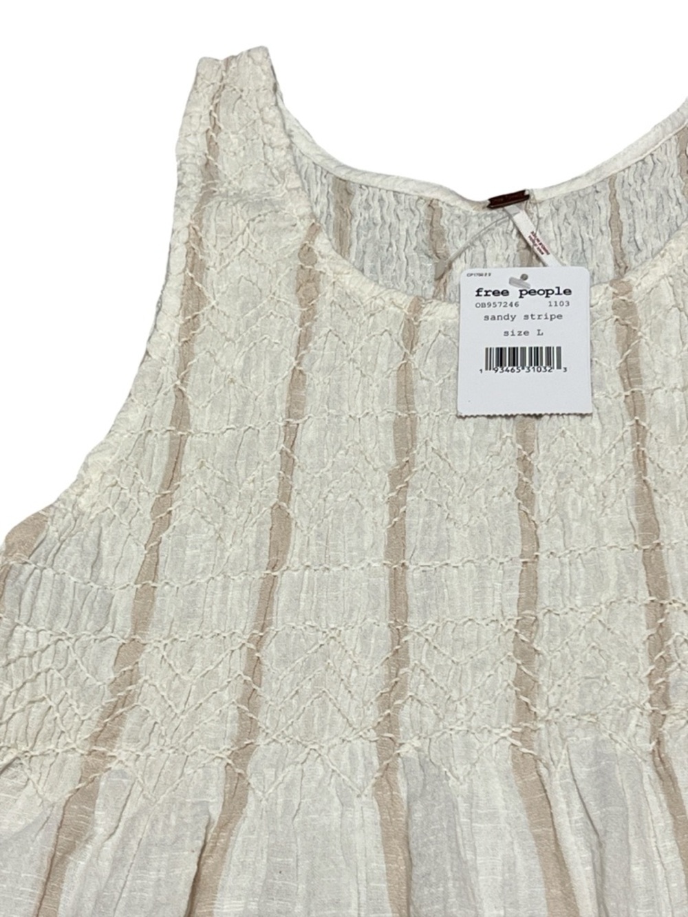 Free People Women’s Obi Posey Smock Top in Ivory Size L - Picture 5 of 8